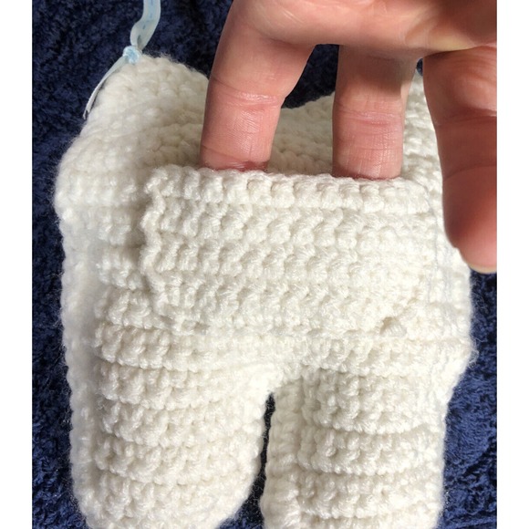 Toothfairy Crocheted Handmade Pocket Pillow Hangs on Bedpost or Doornob F/Tooth$ - Picture 4 of 6